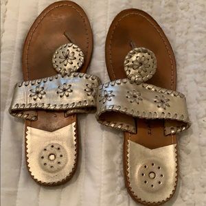 Girls Sz 4 Jack Rogers - gold sandal